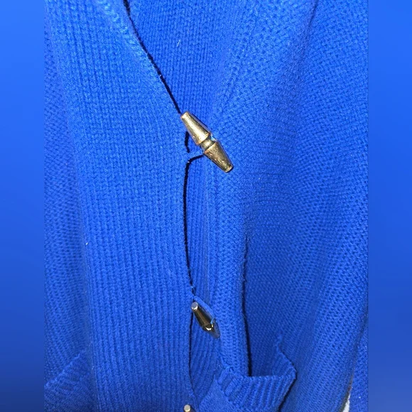 Ralph Lauren Blue Toggle Button Up Cardigan Sweater W/ Pockets, 2X - Picture 8 of 11